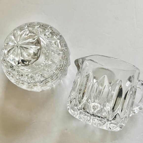 VINTAGE Gorham "Althea" Crystal Cream & Sugar Bowl with Lid EUC - Picture 4 of 8
